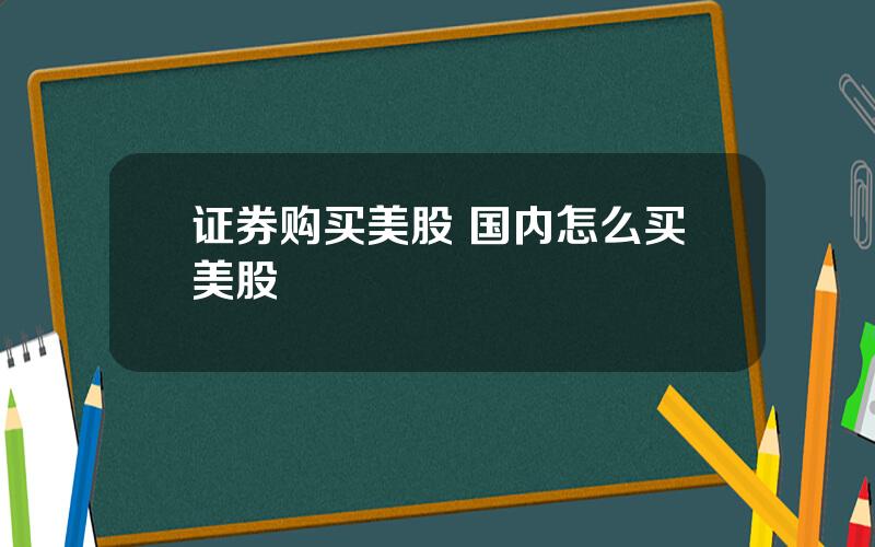 证券购买美股 国内怎么买美股